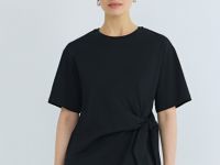 Футболка с декоративным узлом, Черный