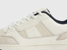 Кроссовки со вставками из натуральной замши, Белый