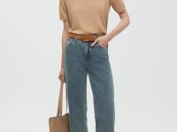 Джемпер с коротким рукавом и воротником-стойкой