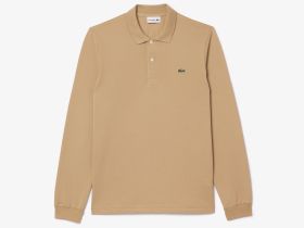 Мужское поло Lacoste L.12.21 классического кроя с длинным рукавом