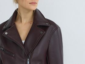 Куртка из искусственной кожи, Фиолетовый