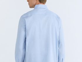 Рубашка из ткани шамбре, Голубой