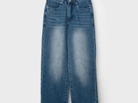 Брюки текстильные джинсовые утепленные для девочек