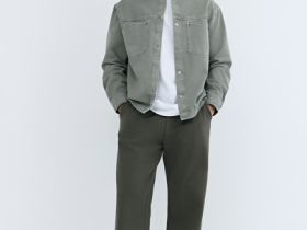 Куртка-рубашка из твила с карманами, Зеленый