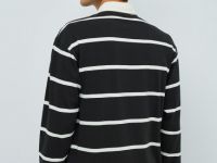 Поло в полоску с длинным рукавом, Коричневый