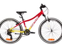 Подростковый велосипед Novatrack Katrina 24 V-Brake, год 2025, цвет Красный-Желтый, ростовка 12