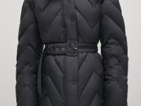 Утепленное пальто с поясом
