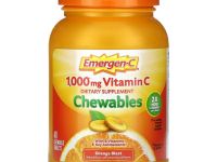 Emergen-C, Жевательные таблетки с витамином C, апельсиновый сок, 500 мг, 40 жевательных таблеток