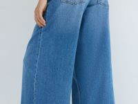 Широкие джинсы с высокой посадкой, Голубой