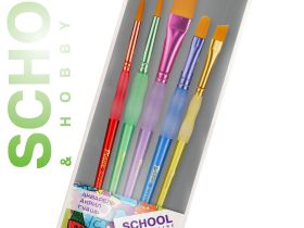 Набор кистей синтетика Pinax "SCHOOL&HOBBY" АССОРТИ 5 шт. , эргономичная ручка