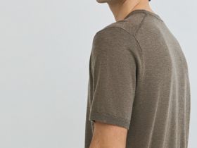 Вязаная футболка из пряжи с вискозой, Коричневый