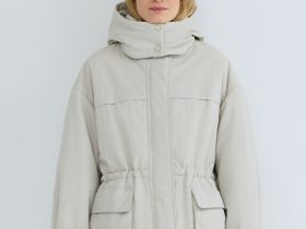 Куртка-парка с капюшоном, Бежевый