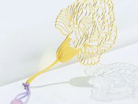 Закладка для книг с кисточкой "Китайская гвоздика" (латунь, нейлон)