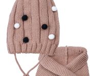 Комплект трикотажный для девочек: шапка, снуд