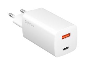 Сетевое зарядное устройство Deppa (11434) Wall charger gan 65W 3.0А USB/Type-C (белый)