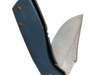 Складной нож Assassin knives Mini Rex Flipper, сталь Damascus, рукоять титан, синий