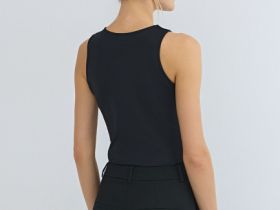 Базовое боди без рукавов, Черный