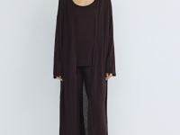 Удлиненный кардиган, Коричневый