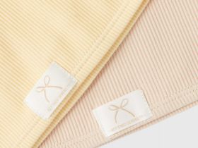 Топ в рубчик с нашивкой для девочек, 2 шт., Бежевый