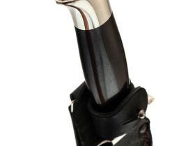 Нож Финка НКВД, сталь дамаск, мельхиор, рукоять граб