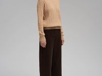 Джемпер прямого кроя из хлопка с косами