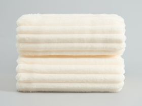 Плед Мягкая полоска/Soft strip, молоко