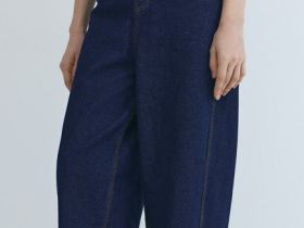 Джинсы Barrel с высокой посадкой, Синий