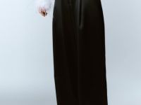 Атласные прямые брюки, Черный