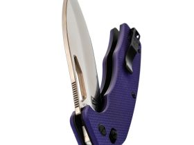 Складной нож Obertech ns-01 Drop point satin, сталь VG-10, рукоять G10, фиолетовый