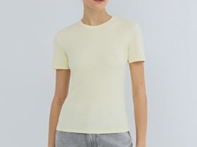 Футболка в рубчик, Желтый