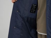 Утепленное полупальто с накладными карманами и капюшоном