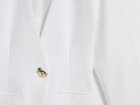 Однобортный приталенный жакет, Белый