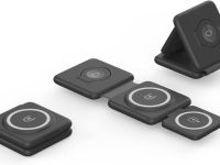 Беспроводное зарядное устройство Mutural T05 Magnetic Foldable 3 в1 15W (черный)