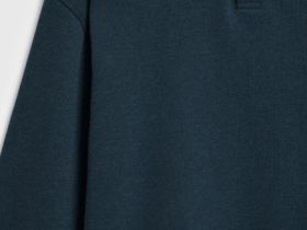 Свитшот с вырезом хенли, Синий