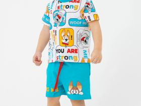 Комплект детский трикотажный для мальчиков: фуфайка (футболка), шорты