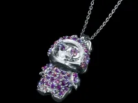 Подвеска из серебра с рубинами, сапфирами и фианитами э0681пд10250366