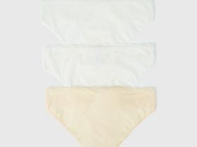 Трусы-слипы с кружевом для девочек, 3 шт., Желтый