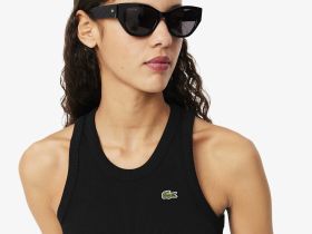 Женская облегающая хлопковая майка Lacoste