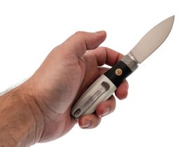 Складной нож Reptilian "Лесовик-01", сталь D2, рукоять G10, Limited Edition, белый