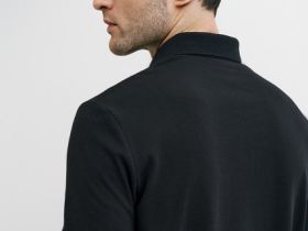 Поло из плотного хлопка, Черный