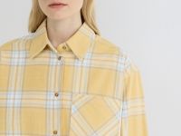Рубашка в клетку из хлопка, Желтый