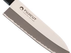 Кухонный Шеф нож Сантоку Tojiro Fuji Cutlery FC-1621, сталь Mo-V, рукоять полипропилен, черный
