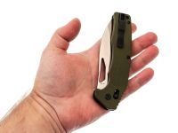 Складной нож Obertech ns-01 Drop point satin, сталь VG-10, рукоять G10, олива