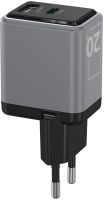 Зарядное устройство Akai CH-6A32 USB/USB-C 20 Вт Серое
