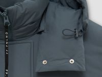 Пуховое пальто широкого силуэта с хлопком