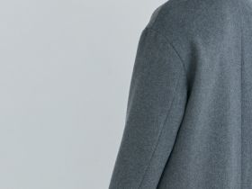 Длинное двубортное пальто из шерсти, Серый