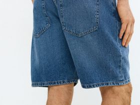 Джинсовые шорты комфортного силуэта, Синий