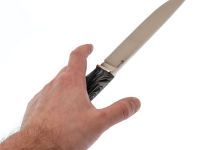 Нож Пантера, сталь М398, рукоять мельхиор, микарта