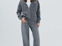 Кардиган на молнии из пряжи с шерстью, Серый