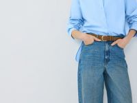 Джинсы со средней посадкой, Синий